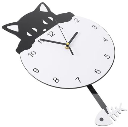 Cabilock Kätzchen-Design Wanduhr Mit Hochwertigem Acryl Geräuscharmes Home Clock Dekor Stumme Uhr Für Wandbehang Feine Details Für Zuhause