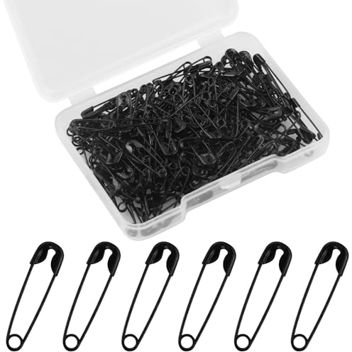 150 Pezzi 19mm Spille balia,Nero Spille Sicurezza,Piccole Spilla placcata in Nichel,Mini Crafts Cucito,Spille sicurezza,per Vestiti, Cucito, Creazione Gioielli