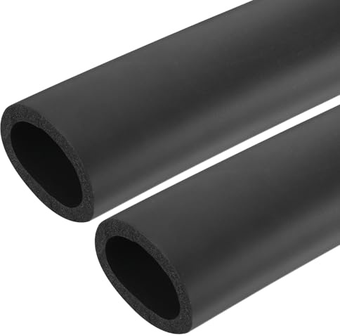 sourcing map 2 x 0,3 m Rohrisolierungsschlauch, 40 mm Innendurchmesser, 54 mm Außendurchmesser, Schaumstoffschlauch für Griffstütze, Schwarz