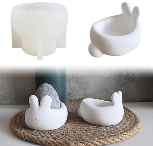 Silikonformen Gießformen Ostern, DIY Silikonform Eierbecher Hase, Silikonform Ostern Hase Gießformen Silikon Eierbecher, Silikonform Frühling, Eierbecher Gießform Frühling für DIY Osterdeko Eierhalter