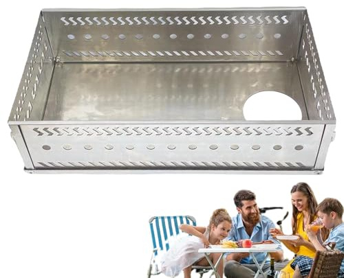 Cestello in pietra riscaldante per l'area esterna: scatola per sauna | riscaldamento esterno, umidità, cestino in pietra, contenitore per sauna | Cestino per fuoco in acciaio inossidabile e carbon
