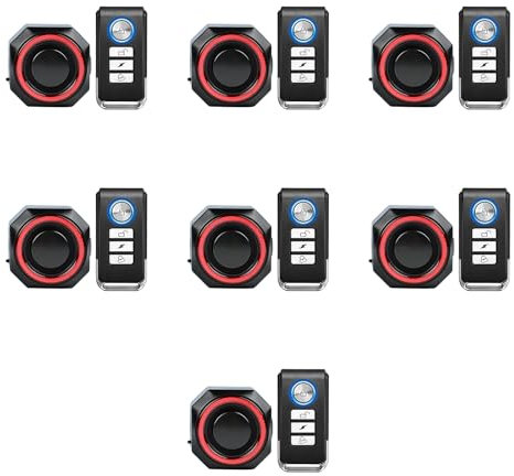 NineLeaf Bike Alarms for Ebikes,Bike Alarm with Remote,Motorcycle Alarm System,IP65 Waterproof,113db super loud,USB Charging, Suitable for Bicycles,Motorcycles,Electric Bikes,Electric Scooters,7PK