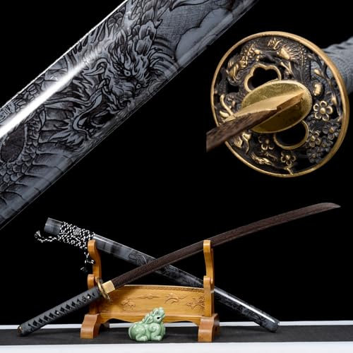 TIANTAO Spada Samurai in Palissandro da 103 cm con Fodero,Spada Samurai in Legno,per la Pratica del Kendo,Giochi di Ruolo,dimostrazioni