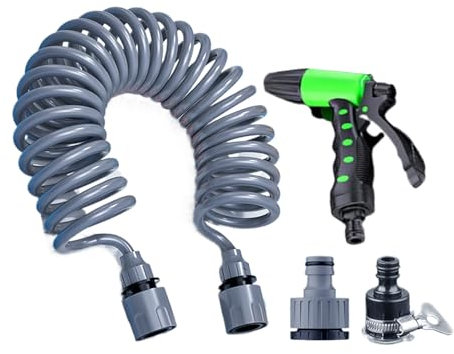 Bexdug Tuyau d'Arrosage Rétractable - Tuyau de Jardin Long et Souple - avec Noyau Latex 4 Couches Résistant aux Intempéries et à la Pression pour Lavage Auto, Entretien Pelouse, Chantiers et Espaces