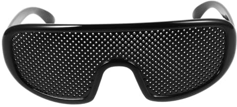 Brille mit Lochblenden Schwarze Kunststoff Brille für Damen und Herren