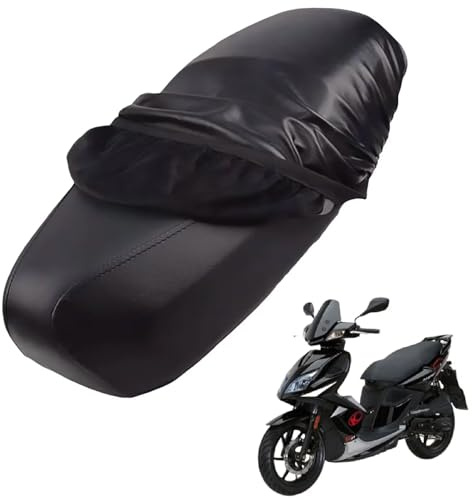 generisch Leder Roller sitzbankbezug kompatibel mit Kymco Super 8 50 2T 2009-2015,Wasser- und staubdicht,Schutz für alle Vier Jahreszeiten(Black)