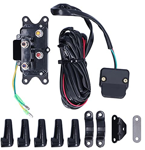 Relé contactor cabrestante 12V 250AMP, aleación duradera negro, compatible cabrestante eléctrico ATV UTV, reemplazo directo, fácil instalación, uso barco remolque resistente