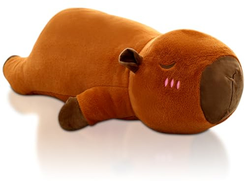 Capybara Plush Toy, 60CM Capybara Plushie Throw Pillow Stuffed Animal Doll Cartoon Stuffed Toy Cushion Doll Plushie Toy Plush Doll Cuddly Animals Dolls Hugging Pillow Seat Cushion Gift for Kids Bike