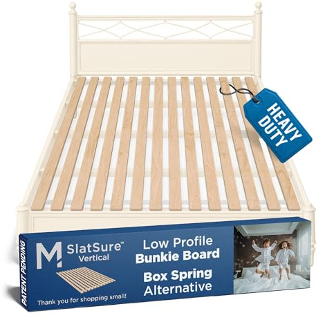 Meliusly SlatSure King Size Bunkie Board – Heavy Duty Vertical Bed Slats & Foldable Wooden Support Board for Sagging Mattress or Platform Bed Frame, Box Spring Alternative and Replacement