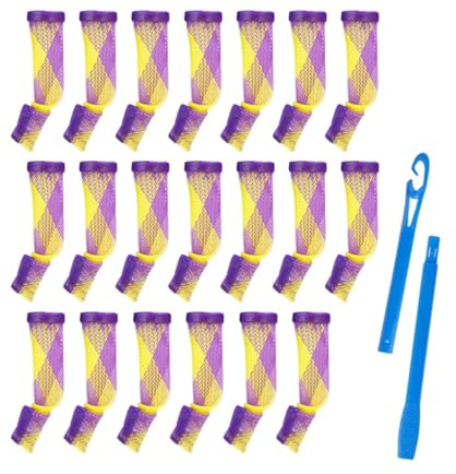 MERIGLARE Kit de 20 rulos en espiral para peinar el cabello, portátil, práctico, reutilizable, sin, con varillas flexibles.