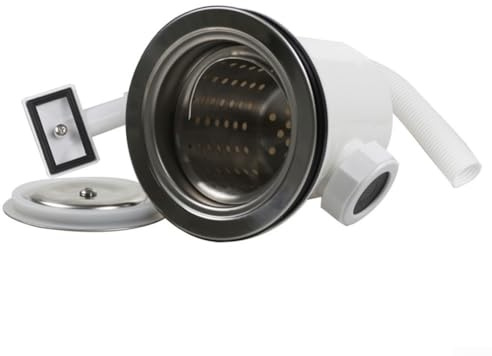 Zilimontt Stainless Steel Sink Drain Strainer Assembly Kit with Overflow for Kitchen Sink, SUS304 Rust-Resistant Material, Fits 89-95mm Openings and 45.2mm Drain Pipes(110mm)