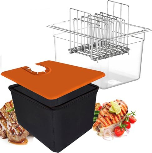 Recipiente Sous Vide 12L con Tapa y Estante Recipiente Sous Vide Contenedor para Adaptarse a la mayoría de Las Sous Vide Roner Cocina