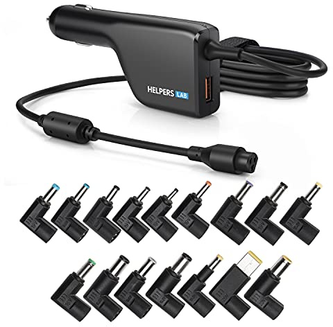 Helpers Lab 108W Universal Laptop Billaddare 90W med QC3.0 18W DC Adapter Strömförsörjning 16V 18.5V 19V 19.5V 20V för HP Dell IBM Thinkpad Acer Asus Compaq Toshiba Samsung Sony Notebooks 12-24V