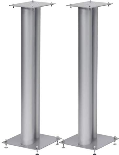 Norstone Lautsprecherständer Stylum, stabil aus Metall, bis 50kg belastbar, Paarpreis (Stylum 3 (80cm), Silber (matt))