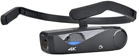 Caméscope de tête 4K / 25fps, caméra vidéo numérique 400 W CMOS WiFi Head Wear avec télécommande 2.4G Microphone intégré Prise en maximale Carte de 128 Go