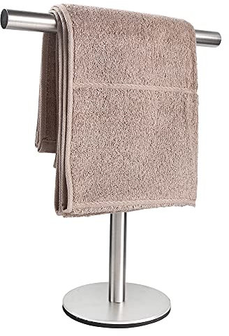 Bath Hand Towel Holder Standing, T-Shape Towel Bar Rack Stand, SUS304 Stainless Steel Brushed Finish,Tower Bar for Bathroom Kitchen Vanity Countertop