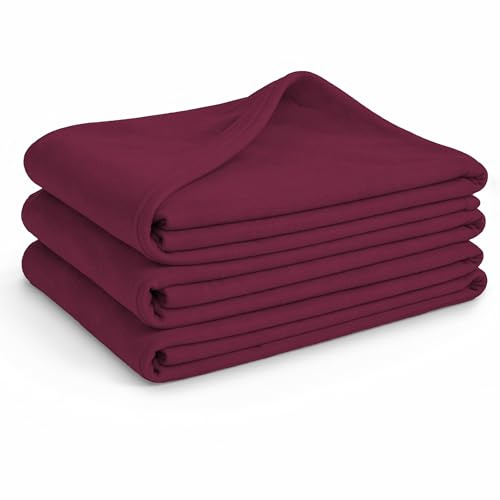 Glart Oeko-Tex Fleecedecken 3er Set, bordeaux, 130x160 cm, über 200 g/m². Ideal als Sofadecke, Kuschel- oder Picknick-Decke. Perfekter Sofaüberwurf Marke: Glart | 100 % Polyester, vielseitig als Wohndecke, Kuscheldecke, Sofadecke, Gästedecke oder Picknickdecke verwendbar