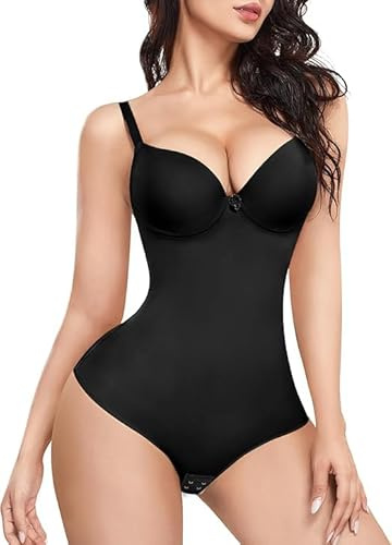 KUMAYES Donna Body Shaper Contenitivo Snellente Dimagrante Corsetto Modellante Intimo Contenitivo Shaping Aperto Busto Shapewear (Nero, M)