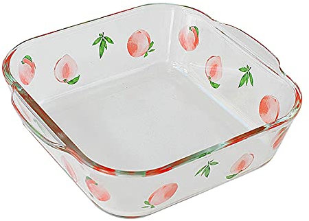 Antihaft-Backform Klares Glas Backschale for Ofenglaspfanne zum Kochen des quadratischen rechteckigen Backwannenglas-Backformen-Kasserolle-Tellers Antihaftbeschichtete Kuchenform (Size : L)