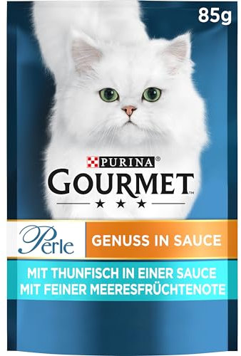 Gourmet Perle Genuss in Sauce Katzenfutter nass, mit Thunfisch, 26er Pack (26 x 85g)