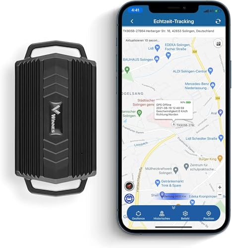 TKMARS GPS Tracker Auto GPS Tracker Hund 3000mah，Starke Magnetische Wasserdicht, mit Zwei Großen ösen, Geeignet Für Autos, Große Hunde, Rinder, Schafe