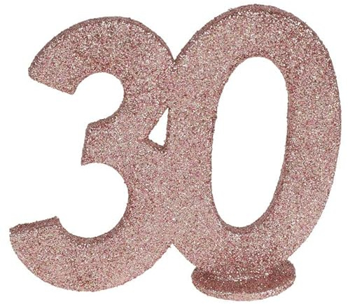 NEU Aufsteller Geburtstags-Zahl 30, glitter-rosé-gold, ca. 10cm