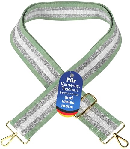 EAZY CASE - Tracolla regolabile per borsa, tracolla di ricambio per borse, tracolla per borse a tracolla, cinghia larga per borse e borse per il trasporto, cinturino tascabile fai da te, Lines - verde