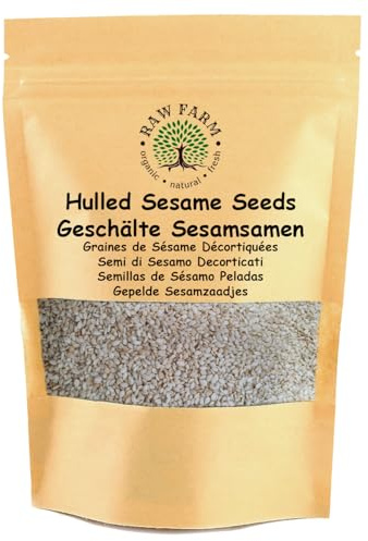 Raw Farm - Semi di Sesamo Bianco Crudi Decorticati 1 kg – Senza Glutine | Senza Soia | Semi di Sesamo Naturali