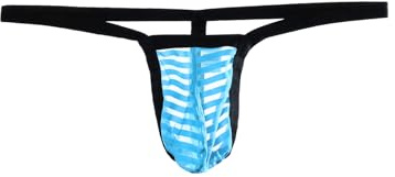 Casey Kevin Sexiga stringtrosor för män hot slip tanga transparent t-rygg stringtrosor med låg midja underkläder, A2-blå, XXL
