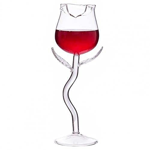 TJLVYCNB Pailles en Verre Verre à Haute teneur en Borosilicate Verre à vin Base Stable exquise Forme de Rose Transparente Gobelet Coupe Verres à Champagne for la Maison