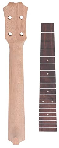 Set Manico per Tastiera Ukulele Sostituzione Tastiera in Legno di Palissandro Okoume per Strumento Musicale a 4 Corde (26 pollici)