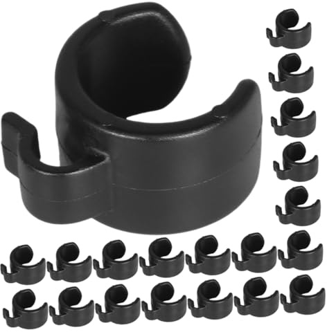 BESTonZON Microphone Clips Easy Installation and Not Easy to Break Black Plastic 25pcs Suitable for 25mm Diameter Size Tube for Mic Stand Cable Holder for Stage and Home Use