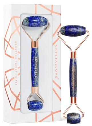 CRYSTALLOVE Gesichtsroller - Anti-Aging Massageroller - Gesichtsmassagegerät mit Lapislazuli - Massagegerät - Gesichtsmassage - Roller - Massagewerkzeug