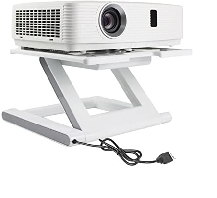 zhongqunli Extendable Projector Desktop Projector Stand Home Cooling Projector Shelf Punch-free Folding Projector Rack Portable Adjustable Projector Stands Projector Wall Mount(White)