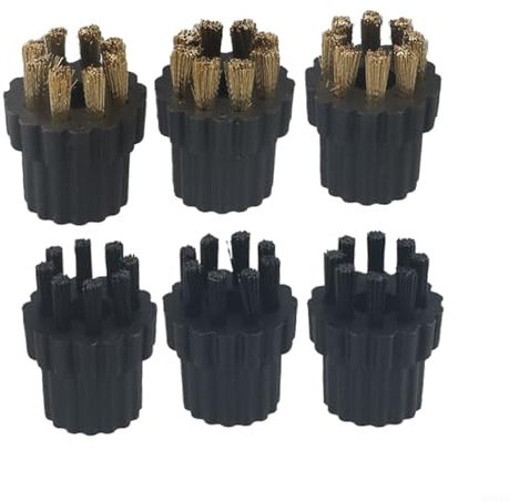 Spazzole in ottone per pulitore a vapore, testa in nylon, kit per Steam per X500 X700, 3 testine in ottone, 3 testine in nylon