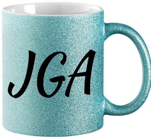 Huuraa Glitzertasse JGA Junggesellenabschied Geschenk 330ml Blau JGA Präsent