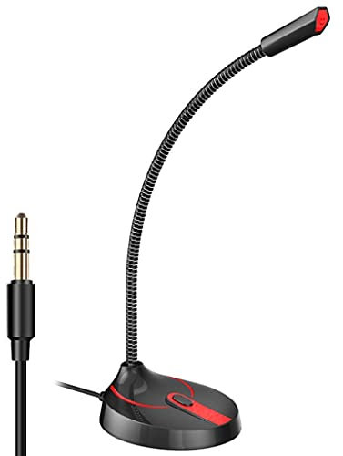 UHJKLA Micro PC, Micro à condensateur Professionnel Plug Play Jack 3.5mm pour Podcast, Enregistrement, Chat en Ligne pour Ordinateur Portable,/
