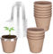 WWmily 10 Set Plant Nursery Pots with Humidity Dome Round Biodegradable Fibre Paper Seeding Starter Pots Planter Containers for Seedlings Garden Vegetable Flower Germination