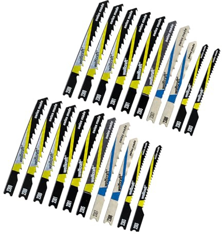 sopomarkt24 Stichsägeblätter Set 20-teilig, U-Schaft-Aufnahme | Swiss Made, für Holz (HCS) & Metall (HSS), kompatibel mit Black & Decker, Kress, Ryobi, Skil u.v.m., Kombi-Box