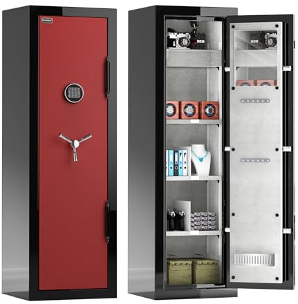Fireproof Safe with Digital Lock – 8.12 cu.ft Heavy-Duty Large Safe Box for Home, Business & Office | Secure, Durable & Stylish Black/RED Design