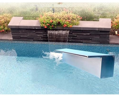 Fontana A Cascata Per Piscina, Acciaio Inox 304 Sfioratore Per Laghetto, Giardino Discesa All'aperto Caratteristica Professionale Del Flusso D'acqua(80CM)