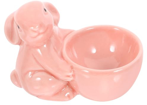 COLLBATH Taza de Cerámica para Huevos Conejo, Estilo Europeo Rosa