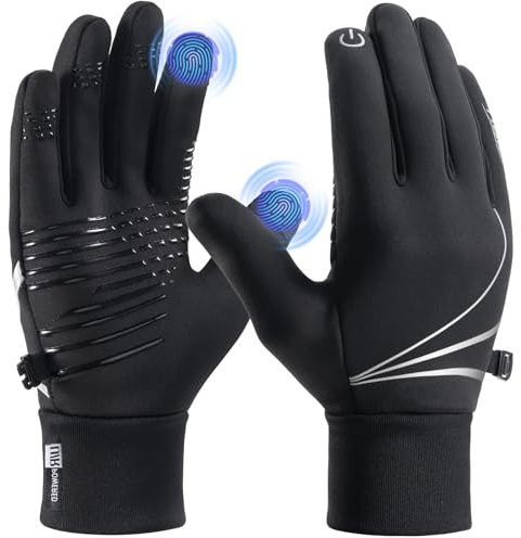 PULIOU Guanti Invernali Antivento Termici Impermeabili per Uomo e Donna, Guanti da Caldi Sportivi con Touch Screen per Moto, Bici, Corsa, guida, Sci, XL