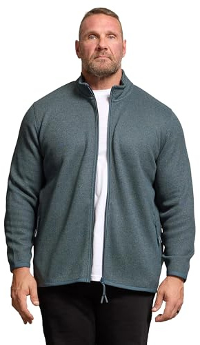 BadRhino Big & Tall Stormy Zip Through Textured Fleece Jacket - Men's - Plus Size Curve
