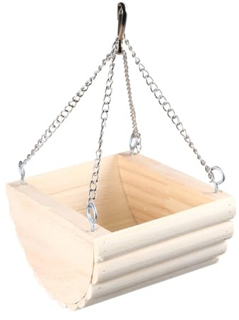 GANAZONO Nid Suspendu Bois pour Petit Animal Balançoire Confortable pour Hamster et Perroquet Accessoires Cage Refuge Sécurisé pour Repos