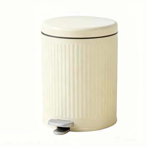 Cestino Bagno Con Pedale, Pattumiera Per Cosmetici, 12 Litri, Coperchio, Bidone Bagno Secchio Bagno Con Coperchio, Pattumiera a Pedale Per WC, Bagni, Plastica Di Alta Qualità (Bianco)