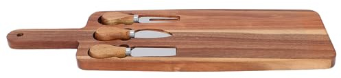 Healifty Set Tagliere per Formaggi con Coltelli in Legno con Manico Vassoio per Salumi e Pane Utensili da Cucina per Snack e Buffet per Cucina e Sala da Pranzo