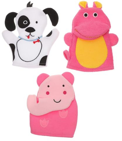 Ambiance Noël Éponge de Bain pour Garçon et Filles 3Pcs Coton Composite | Mousse Riche, Prise en Main Facile, Absorption Complète, Lot Trois Pièces, Bain des -Nés