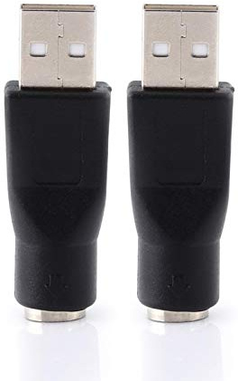 USB to PS/2 Adapter Converter 2-Pack for Keyboard and Mouse, USB 2.0 A Male to PS/2 Female Adapters for PC Computers