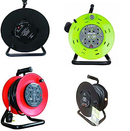 4 WAY 50 METER EXTENSION CABLE REEL LEAD